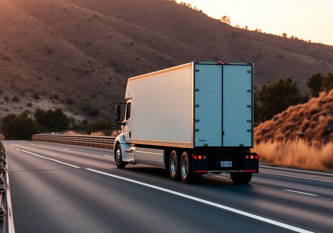 Box truck on a California highway