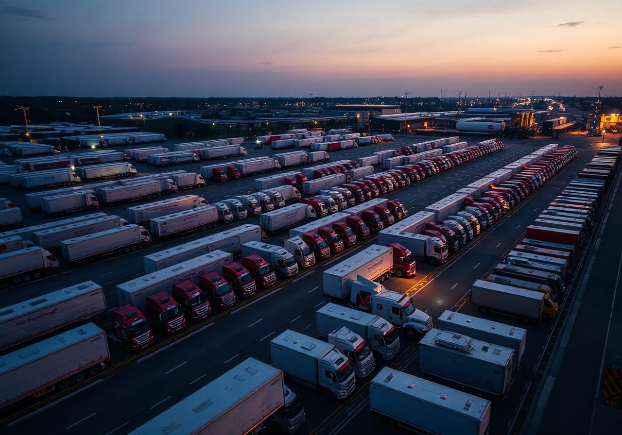Aerial view of freight yard